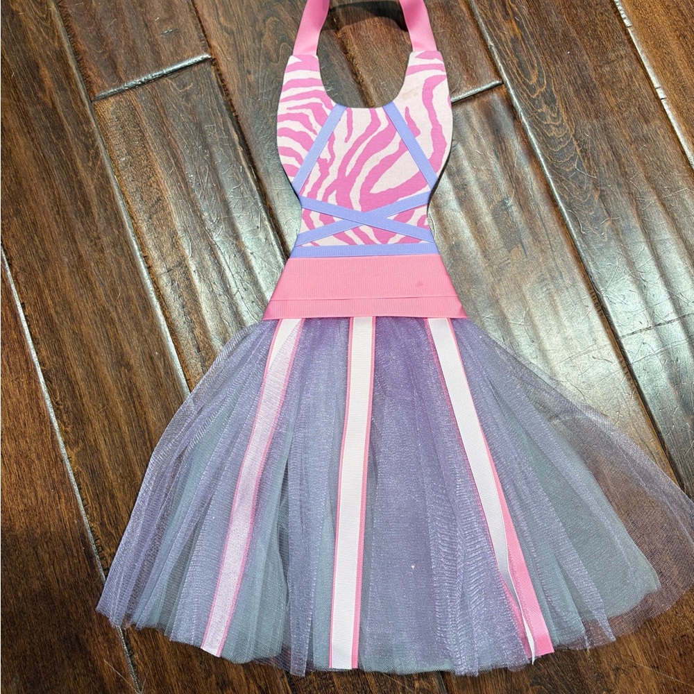 Pink and Purple Zebra Kids Bow and Barette holder